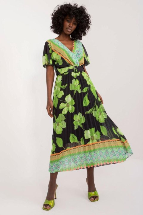 Sukienka Model DHJ-SK-11331-5.19 Black/Green - Italy Moda Sukienka Model DHJ-SK-11331-5.19 Black/Green - Italy Moda
