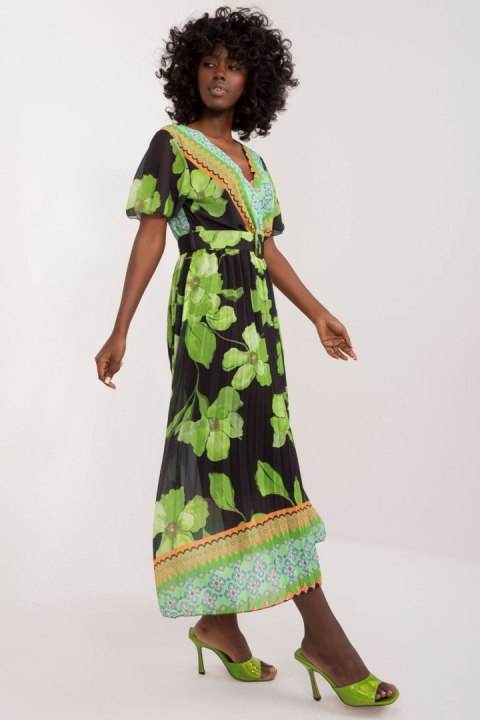 Sukienka Model DHJ-SK-11331-5.19 Black/Green - Italy Moda Sukienka Model DHJ-SK-11331-5.19 Black/Green - Italy Moda