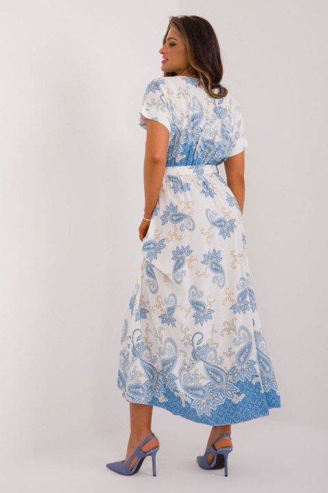Sukienka Model DHJ-SK-19276.10X White/Blue - Italy Moda Sukienka Model DHJ-SK-19276.10X White/Blue - Italy Moda