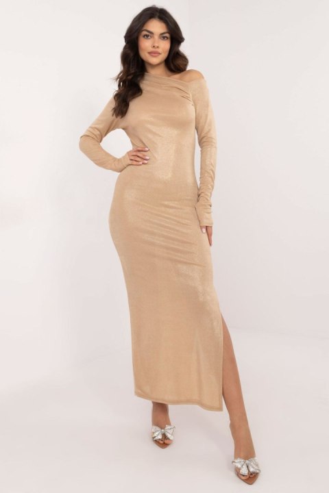 Sukienka Model DHJ-SK-20093.17 Camel - Italy Moda Sukienka Model DHJ-SK-20093.17 Camel - Italy Moda