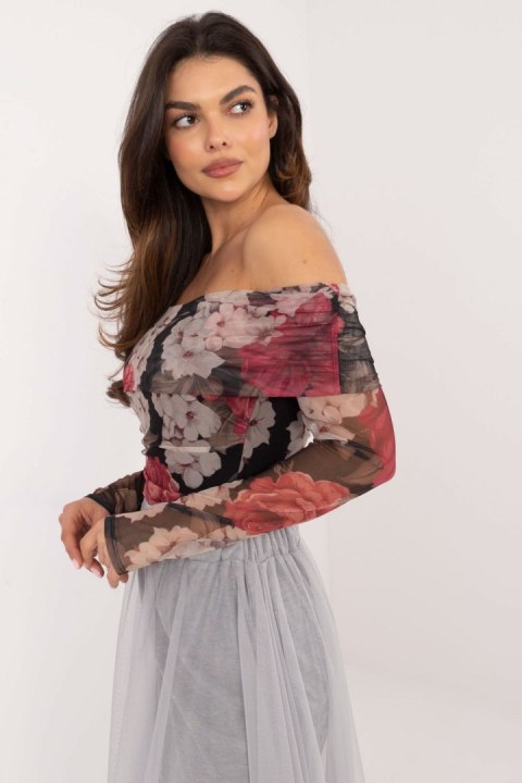 Bluzka Model DHJ-BZ-18701-2.45 Black/Pink - Italy Moda Bluzka Model DHJ-BZ-18701-2.45 Black/Pink - Italy Moda