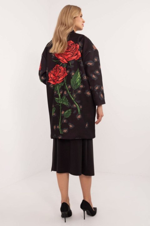 Płaszcz Damski Model DHJ-PL-19821.60P Black - Italy Moda Płaszcz Damski Model DHJ-PL-19821.60P Black - Italy Moda