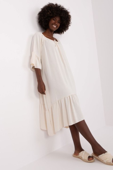 Sukienka Model DHJ-SK-6057.93 Light Beige - Italy Moda Sukienka Model DHJ-SK-6057.93 Light Beige - Italy Moda