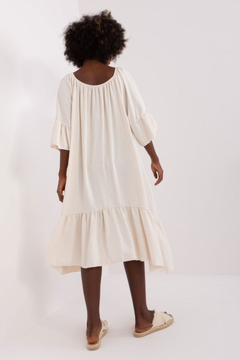 Sukienka Model DHJ-SK-6057.93 Light Beige - Italy Moda Sukienka Model DHJ-SK-6057.93 Light Beige - Italy Moda
