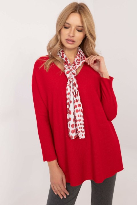 Sweter Damski Model DHJ-BZ-19226.91Red - Italy Moda Sweter Damski Model DHJ-BZ-19226.91Red - Italy Moda