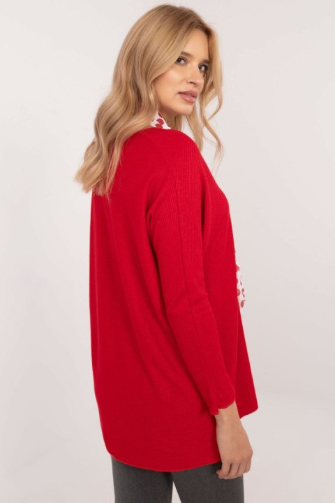 Sweter Damski Model DHJ-BZ-19226.91Red - Italy Moda Sweter Damski Model DHJ-BZ-19226.91Red - Italy Moda