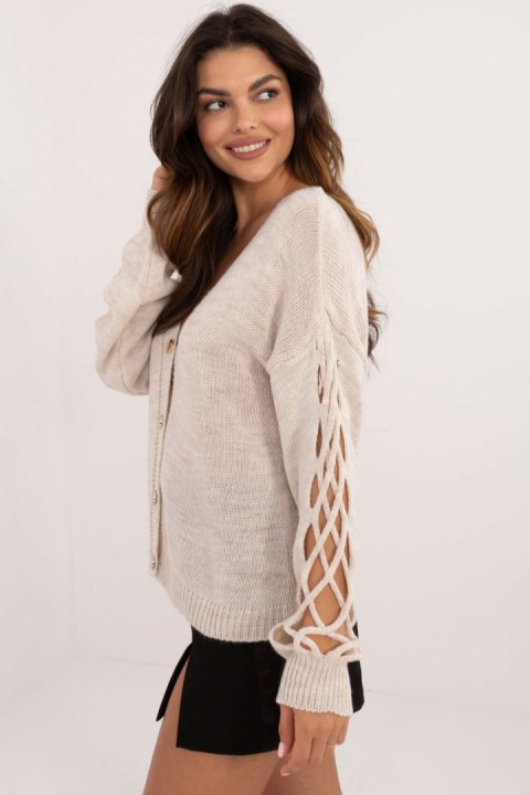 Sweter Damski Model MI-SW-2908.28 Light Beige - Italy Moda Sweter Damski Model MI-SW-2908.28 Light Beige - Italy Moda