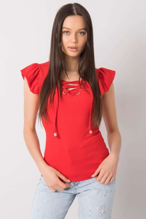 Bluzka Model DHJ-BZ-13301.34P Red - Italy Moda Bluzka Model DHJ-BZ-13301.34P Red - Italy Moda
