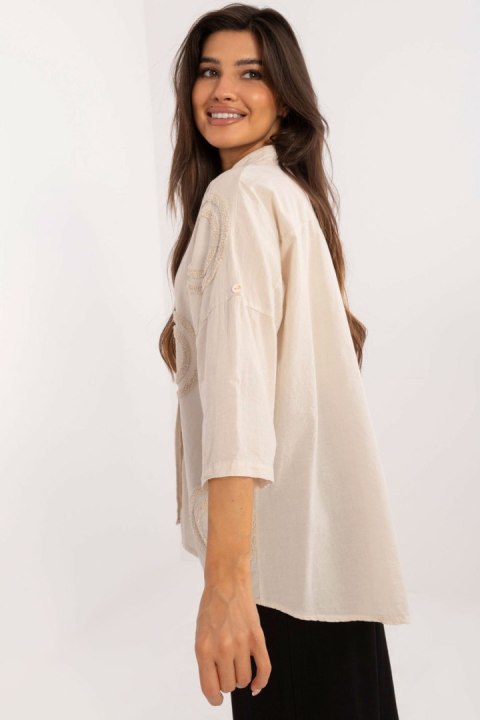 Koszula Damska Model DHJ-KS-11670.22 Beige - Italy Moda Koszula Damska Model DHJ-KS-11670.22 Beige - Italy Moda