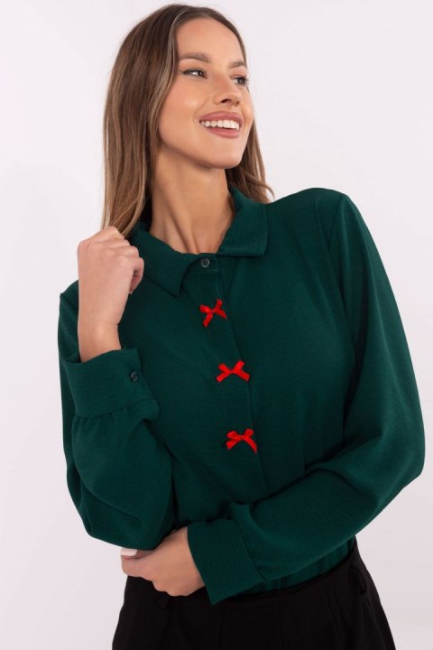 Koszula Damska Model MI-KS-91540.59P Dark Green - Italy Moda Koszula Damska Model MI-KS-91540.59P Dark Green - Italy Moda