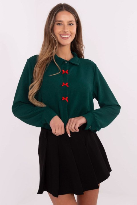 Koszula Damska Model MI-KS-91540.59P Dark Green - Italy Moda Koszula Damska Model MI-KS-91540.59P Dark Green - Italy Moda