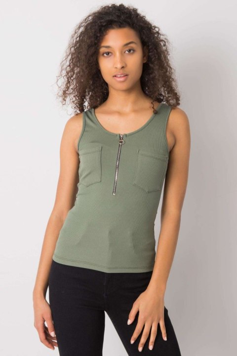 Koszulka Top MOdel DHJ-TP-13287.36P Khaki - Italy Moda Koszulka Top MOdel DHJ-TP-13287.36P Khaki - Italy Moda