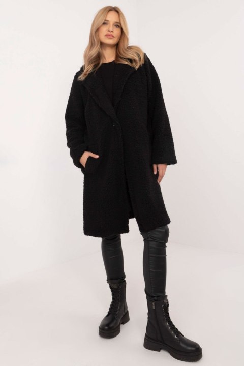 Płaszcz Damski Model DHJ-PL-19991.83P Black - Italy Moda Płaszcz Damski Model DHJ-PL-19991.83P Black - Italy Moda