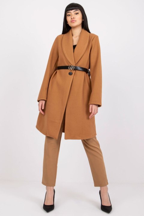 Płaszcz Damski Model DHJ-PL-2861.91 Camel - Italy Moda Płaszcz Damski Model DHJ-PL-2861.91 Camel - Italy Moda