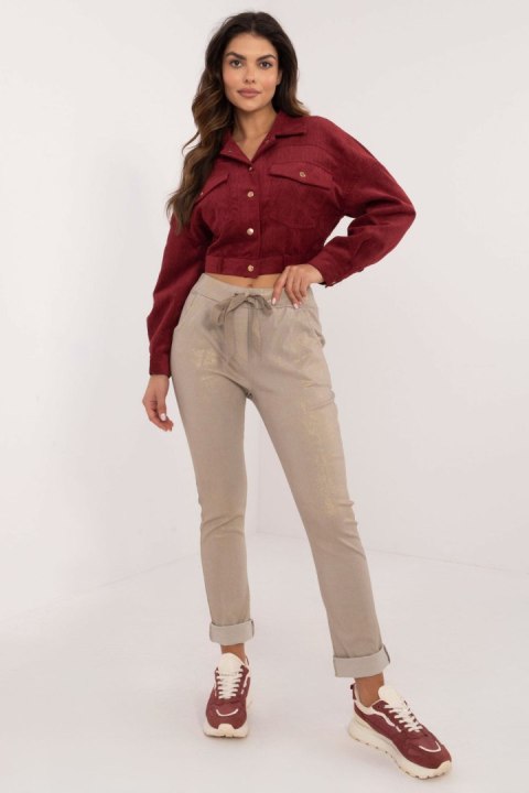 Spodnie Damskie Model DHJ-SP-21258.32 Beige - Italy Moda Spodnie Damskie Model DHJ-SP-21258.32 Beige - Italy Moda