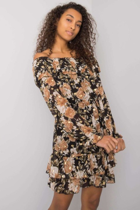 Sukienka Model DHJ-SK-15015-2.73P Black/Beige - Italy Moda Sukienka Model DHJ-SK-15015-2.73P Black/Beige - Italy Moda