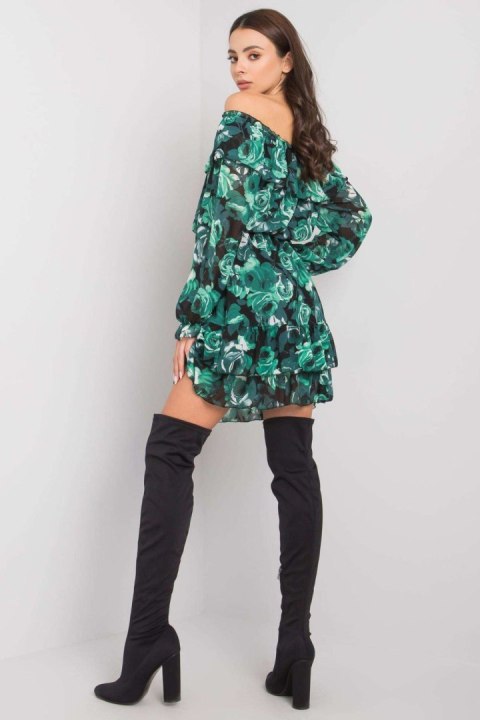 Sukienka Model DHJ-SK-15015-3.71P Black/Green - Italy Moda Sukienka Model DHJ-SK-15015-3.71P Black/Green - Italy Moda
