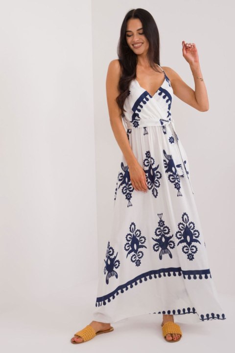 Sukienka Model DHJ-SK-16201.84 White/Navy - Italy Moda Sukienka Model DHJ-SK-16201.84 White/Navy - Italy Moda