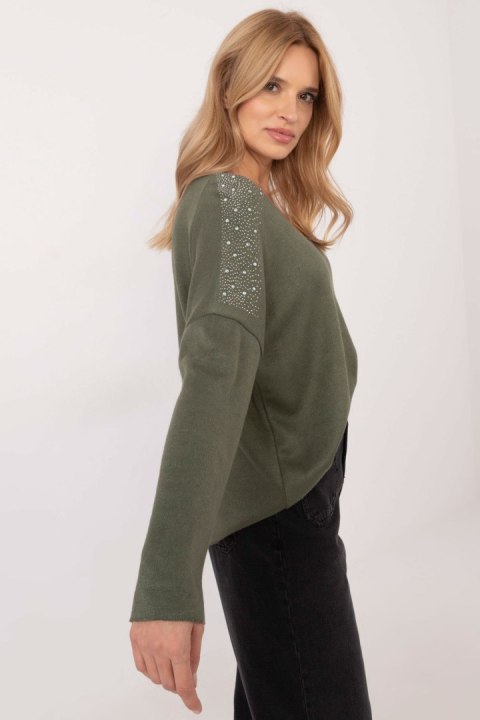Sweter Damski Model DHJ-SW-17690.21 Khaki - Italy Moda Sweter Damski Model DHJ-SW-17690.21 Khaki - Italy Moda