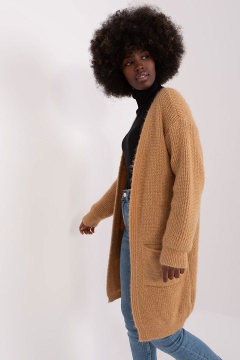 Sweter Kardigan Model DHJ-SW-1009.09P Camel - Italy Moda Sweter Kardigan Model DHJ-SW-1009.09P Camel - Italy Moda