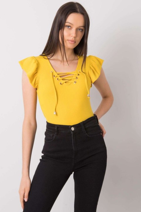 Bluzka Model DHJ-BZ-13301.34P Yellow - Italy Moda Bluzka Model DHJ-BZ-13301.34P Yellow - Italy Moda