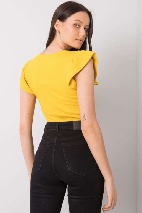 Bluzka Model DHJ-BZ-13301.34P Yellow - Italy Moda Bluzka Model DHJ-BZ-13301.34P Yellow - Italy Moda