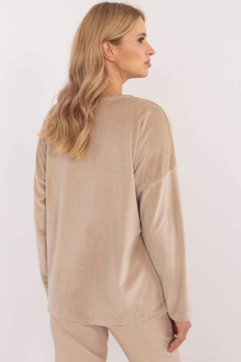 Bluzka Model DHJ-BZ-19916.03P Beige - Italy Moda Bluzka Model DHJ-BZ-19916.03P Beige - Italy Moda