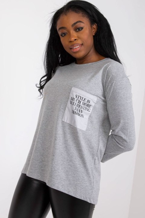 Bluzka Model EM-BZ-N612.64P Grey - Ex Moda Bluzka Model EM-BZ-N612.64P Grey - Ex Moda