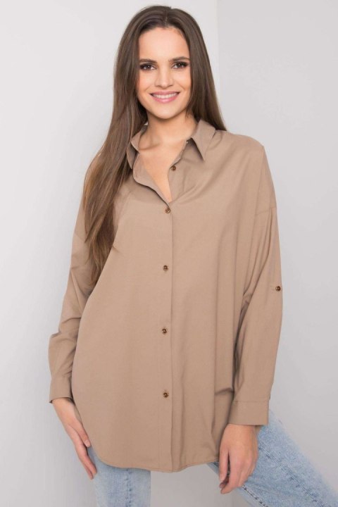 Koszula Damska Model EM-KS-004.42 Dark Beige - Ex Moda Koszula Damska Model EM-KS-004.42 Dark Beige - Ex Moda