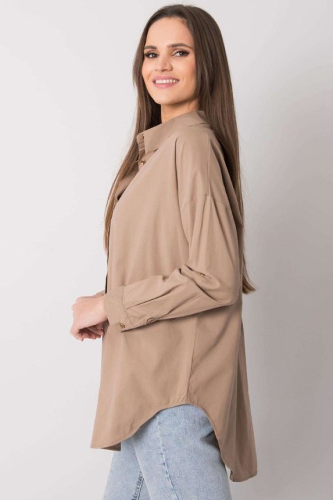 Koszula Damska Model EM-KS-004.42 Dark Beige - Ex Moda Koszula Damska Model EM-KS-004.42 Dark Beige - Ex Moda