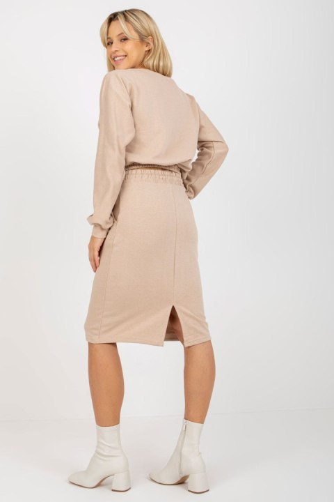 Spódnica Komplet Model EM-KMPL-644.18P Beige - Ex Moda Spódnica Komplet Model EM-KMPL-644.18P Beige - Ex Moda