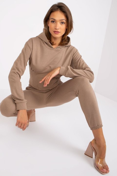 Spodnie Komplet Model EM-KMPL-378.04 Dark Beige - Ex Moda Spodnie Komplet Model EM-KMPL-378.04 Dark Beige - Ex Moda