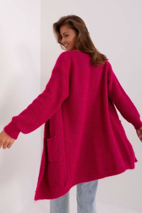 Sweter Kardigan Model DHJ-SW-1009.09P Fuksja - Italy Moda Sweter Kardigan Model DHJ-SW-1009.09P Fuksja - Italy Moda