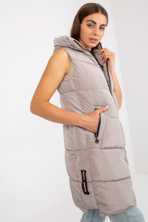 Kamizelka Model NM-KZ-P22-6608.98P Dark Beige - NM Kamizelka Model NM-KZ-P22-6608.98P Dark Beige - NM