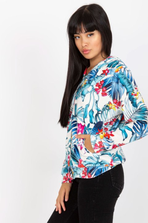 Bluza Damska Model RV-BL-8120.69P White/Blue - Rue Paris Bluza Damska Model RV-BL-8120.69P White/Blue - Rue Paris