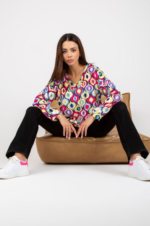 Bluza Damska Model RV-BL-8186.14X Pink - Rue Paris Bluza Damska Model RV-BL-8186.14X Pink - Rue Paris