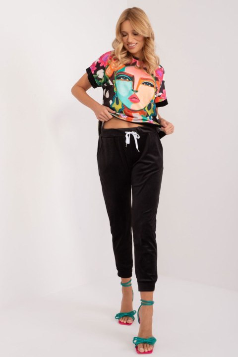 Spodnie Komplet Model DHJ-KMPL-8899-2.53 Black - Rue Paris Spodnie Komplet Model DHJ-KMPL-8899-2.53 Black - Rue Paris