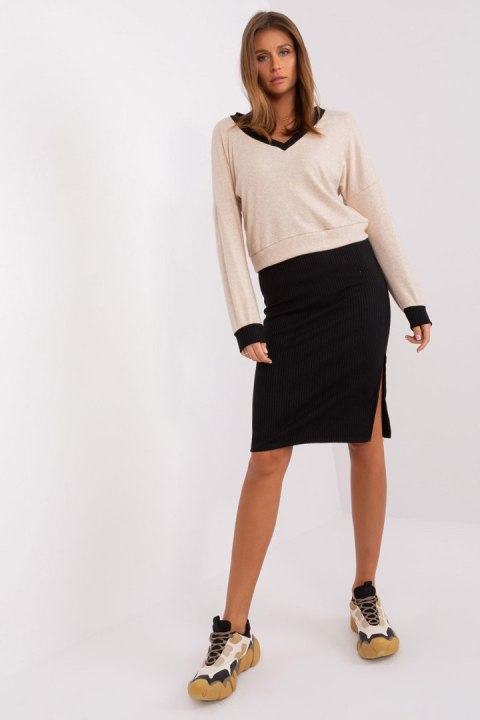Sukienka Komplet Model WN-KMPL-679.16X Black/Beige - Rue Paris Sukienka Komplet Model WN-KMPL-679.16X Black/Beige - Rue Paris