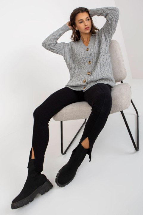 Sweter Kardigan Model LC-SW-8008.80P Grey - Rue Paris Sweter Kardigan Model LC-SW-8008.80P Grey - Rue Paris