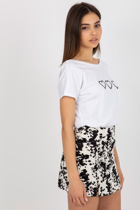 T-shirt Damski Model RV-TS-5650.07P White/Black - Rue Paris T-shirt Damski Model RV-TS-5650.07P White/Black - Rue Paris