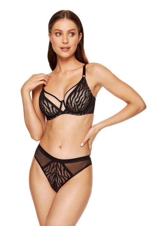 Biustonosz Soft Biustonosz Semi-Soft Model Serena B3 Black/Beige - Gorteks Biustonosz Soft Biustonosz Semi-Soft Model Serena B3 Black/Beige - Gorteks