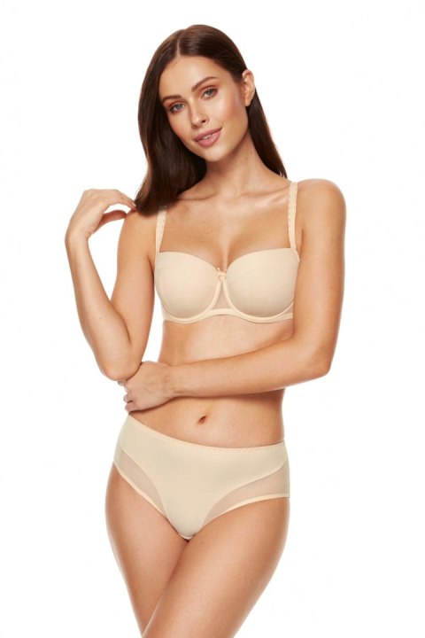 Biustonosz push up Biustonosz Usztywniany Model Zara B4 Beige - Gorteks Biustonosz push up Biustonosz Usztywniany Model Zara B4 Beige - Gorteks