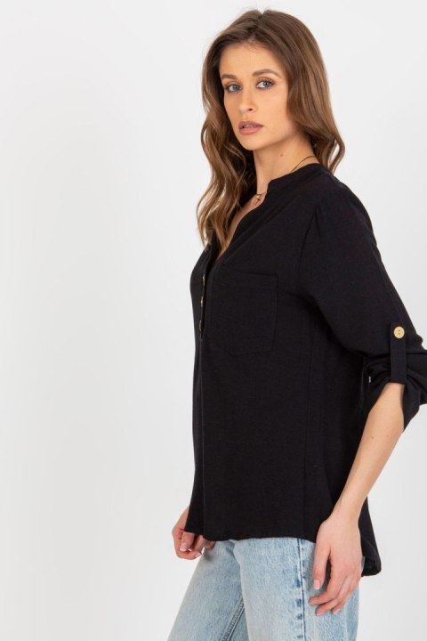 Bluzka Model WN-KS-VE51.17P Black - Rue Paris Bluzka Model WN-KS-VE51.17P Black - Rue Paris