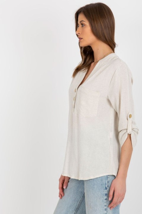 Bluzka Model WN-KS-VE51.30X Light Beige - Rue Paris Bluzka Model WN-KS-VE51.30X Light Beige - Rue Paris