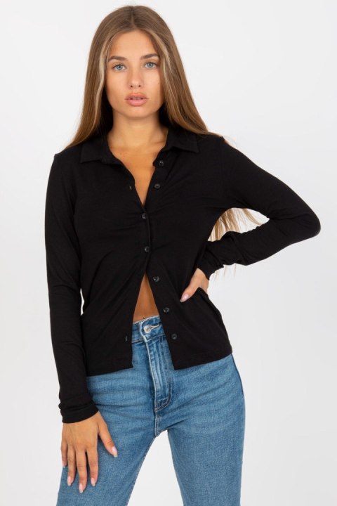 Koszula Damska Model RV-KS-7999.12P Black - Rue Paris Koszula Damska Model RV-KS-7999.12P Black - Rue Paris