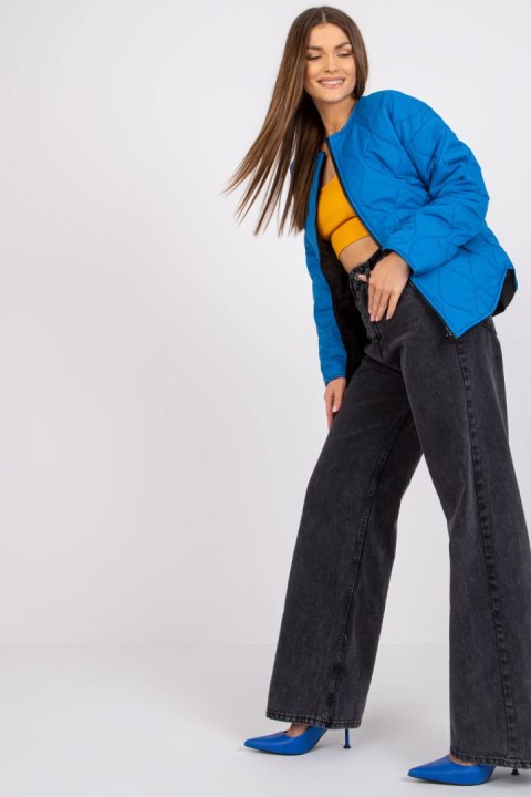 Kurtka Damska Model RV-KR-002.00P Dark Blue - Rue Paris Kurtka Damska Model RV-KR-002.00P Dark Blue - Rue Paris