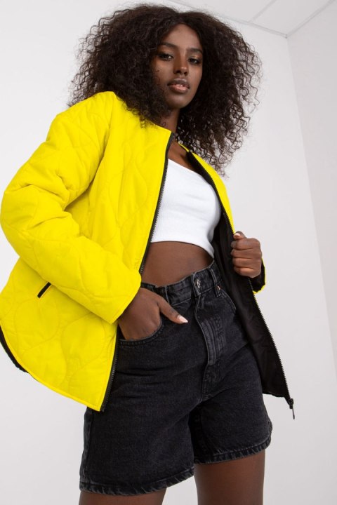 Kurtka Damska Model RV-KR-002.00P Yellow - Rue Paris Kurtka Damska Model RV-KR-002.00P Yellow - Rue Paris