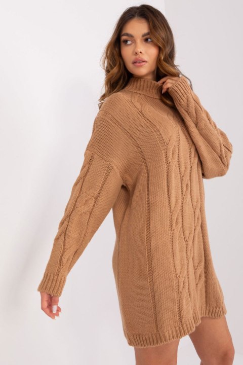 Sukienka Model LC-SK-1561.72P Camel - Rue Paris Sukienka Model LC-SK-1561.72P Camel - Rue Paris