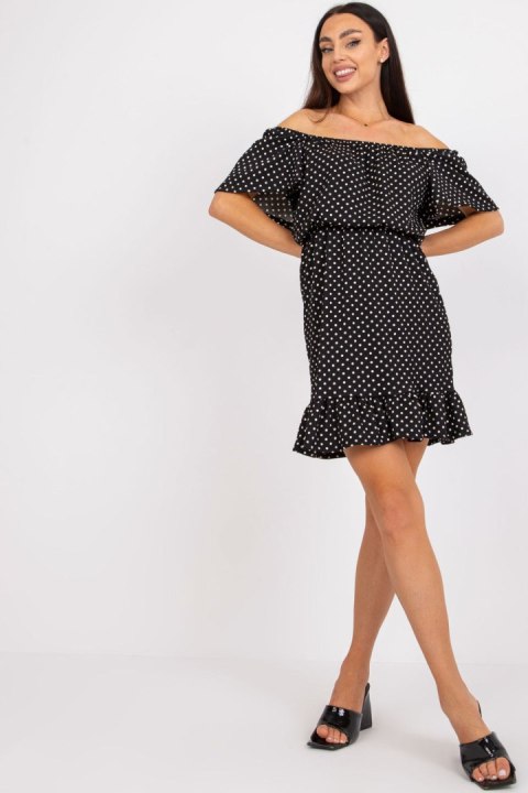 Sukienka Model RO-SK-ELB-2316.38X Black/White - Rue Paris Sukienka Model RO-SK-ELB-2316.38X Black/White - Rue Paris