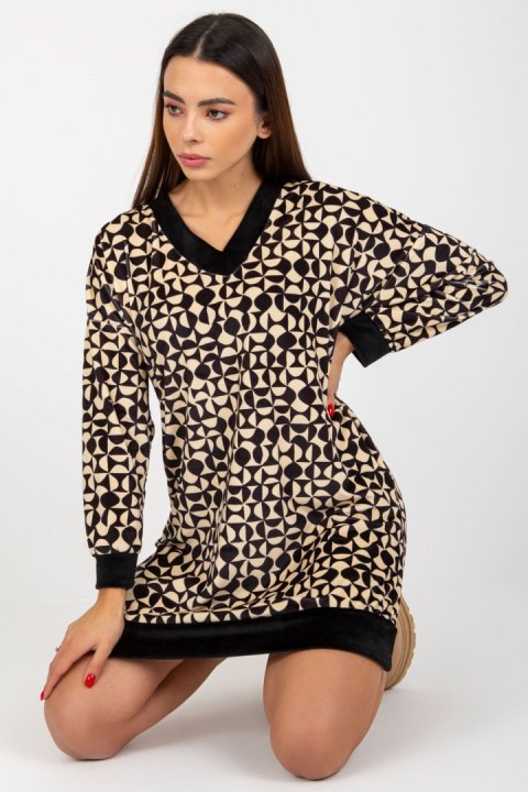 Sukienka Model RP-TU-8189-3.66 Black/Beige - Rue Paris Sukienka Model RP-TU-8189-3.66 Black/Beige - Rue Paris